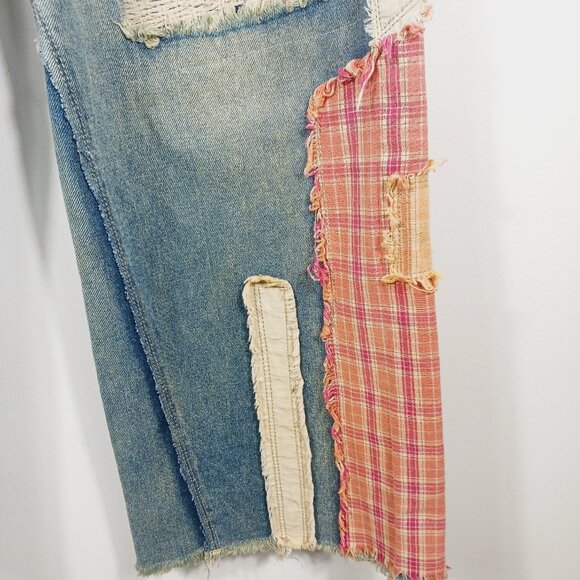 Oli & Hali Dawn Patchwork Wide Straight Jeans Size Small Mixed Media, Retro Edgy - Picture 7 of 16